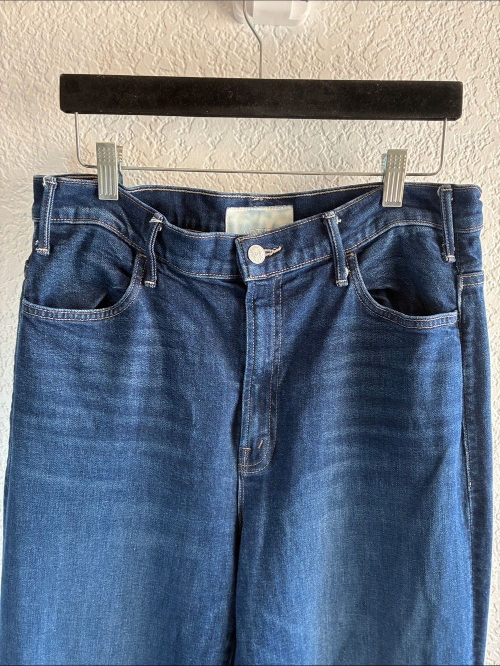 Mother Superior Hustler Roller Sneak Cuff Jeans Wide Leg High Rise Denim 33 - Picture 5 of 10